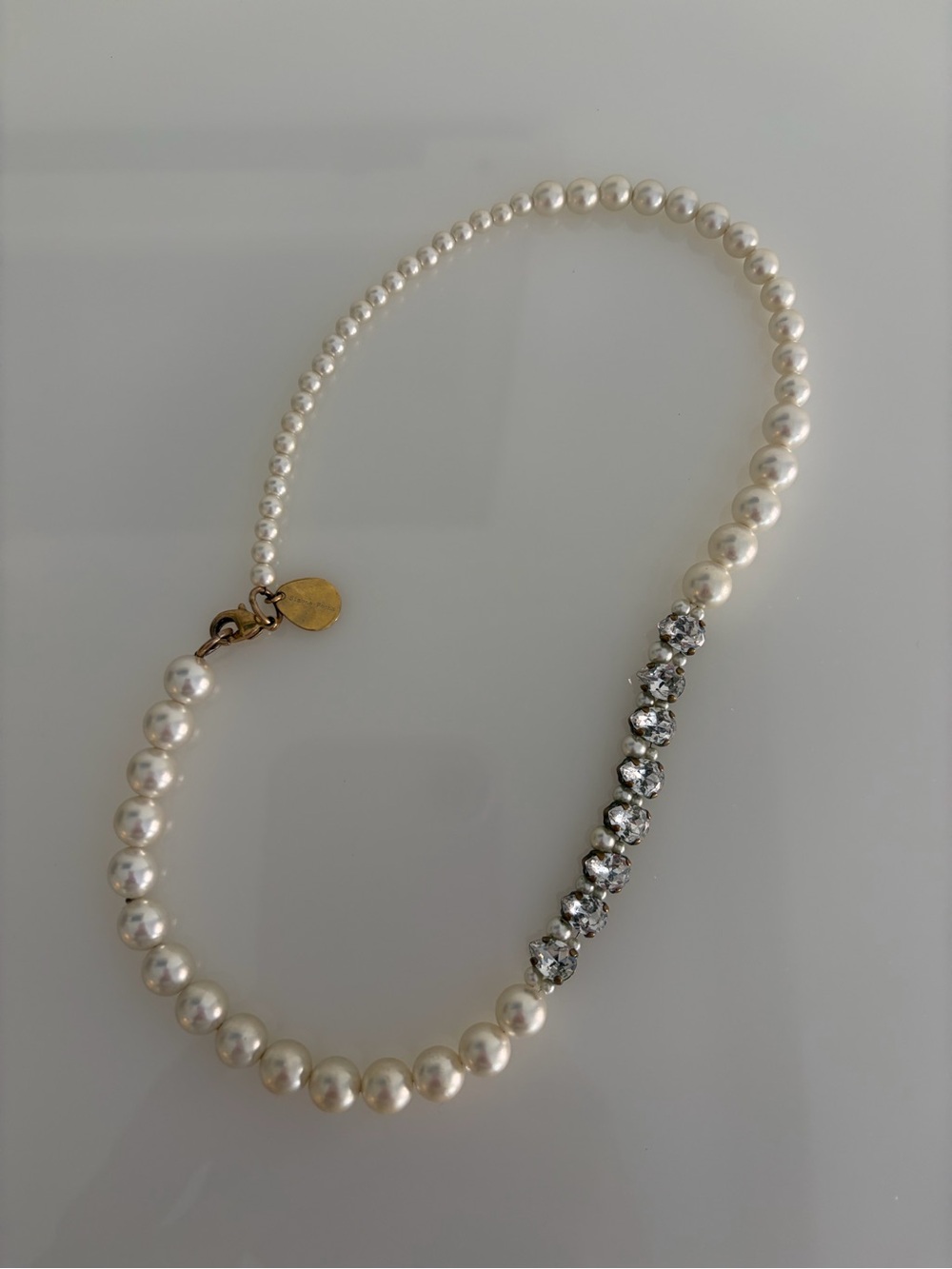 Simone Rocha Faux Pearl & Crystal Charm Necklace – 15”
